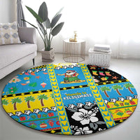 Tuvalu Christmas Round Carpet Festive Beach Vibes - Polynesian Pride