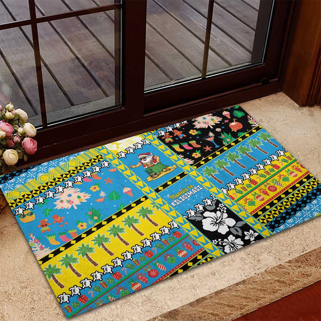 Tuvalu Christmas Rubber Doormat Festive Beach Vibes - Polynesian Pride