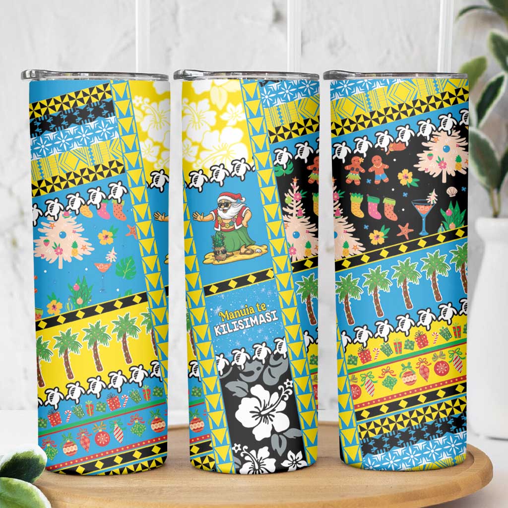 Tuvalu Christmas Skinny Tumbler Festive Beach Vibes - Polynesian Pride