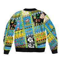 Tuvalu Christmas Sleeve Zip Bomber Jacket Festive Beach Vibes - Polynesian Pride