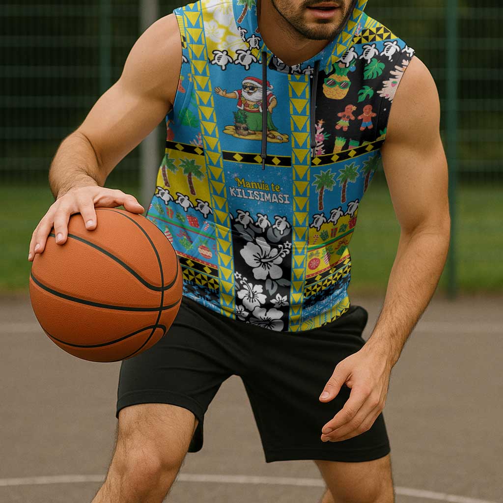 Tuvalu Christmas Sleeveless Hoodie Festive Beach Vibes - Polynesian Pride