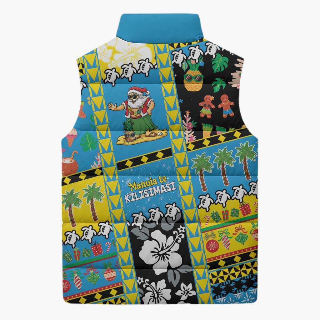 Tuvalu Christmas Sleeveless Puffer Jacket Festive Beach Vibes - Polynesian Pride