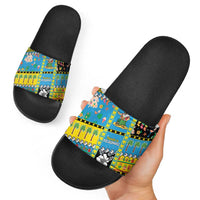 Tuvalu Christmas Slide Sandals Festive Beach Vibes - Polynesian Pride