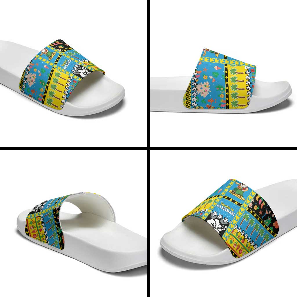 Tuvalu Christmas Slide Sandals Festive Beach Vibes - Polynesian Pride