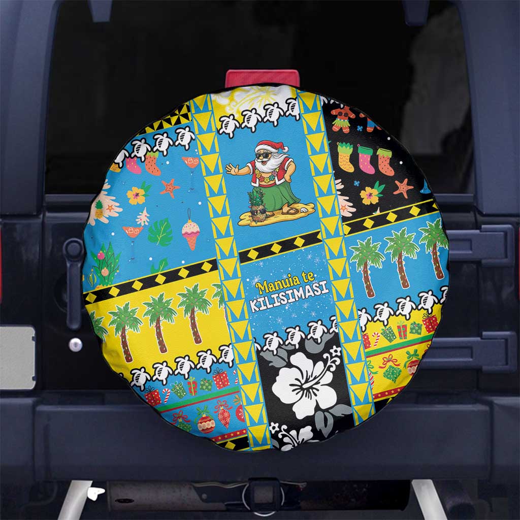 Tuvalu Christmas Spare Tire Cover Festive Beach Vibes - Polynesian Pride