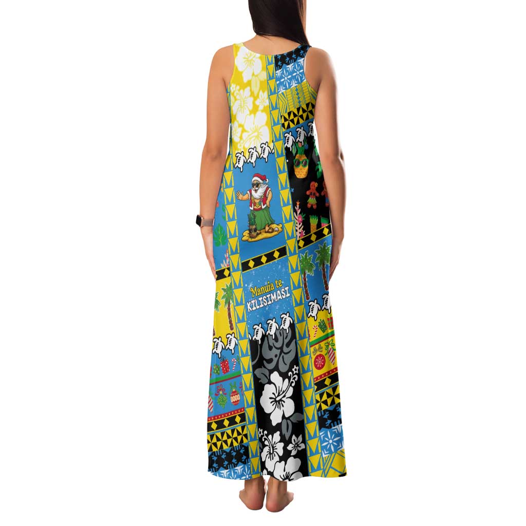 Tuvalu Christmas Tank Maxi Dress Festive Beach Vibes - Polynesian Pride