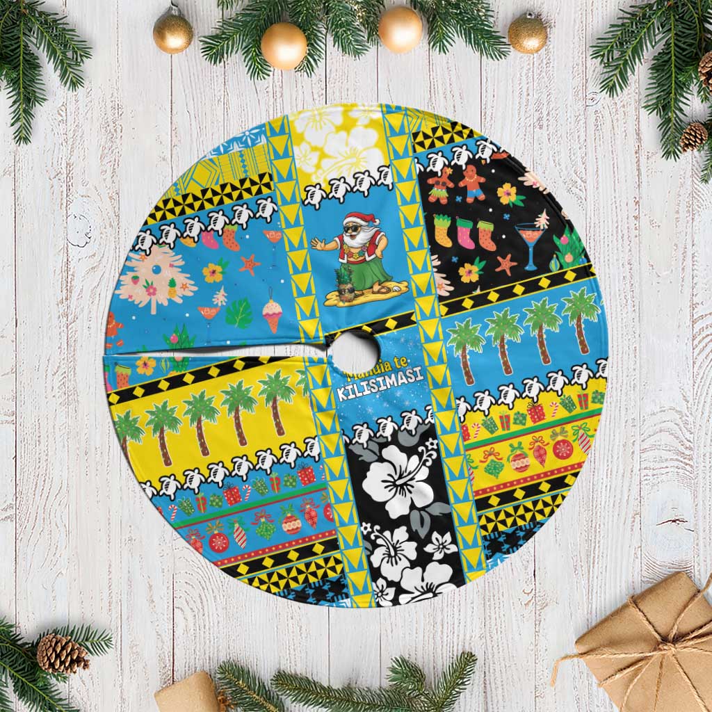 Tuvalu Christmas Tree Skirt Festive Beach Vibes - Polynesian Pride