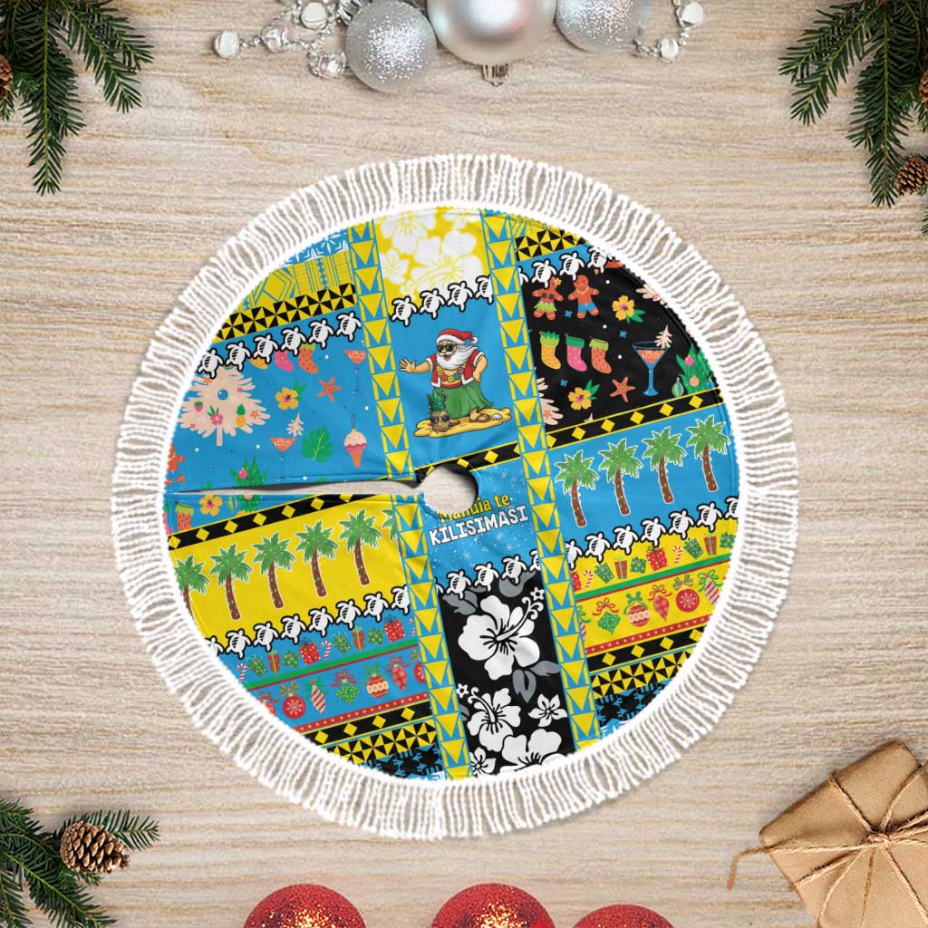 Tuvalu Christmas Tree Skirt Festive Beach Vibes - Polynesian Pride