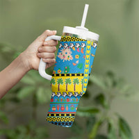 Tuvalu Christmas Tumbler With Handle Festive Beach Vibes - Polynesian Pride