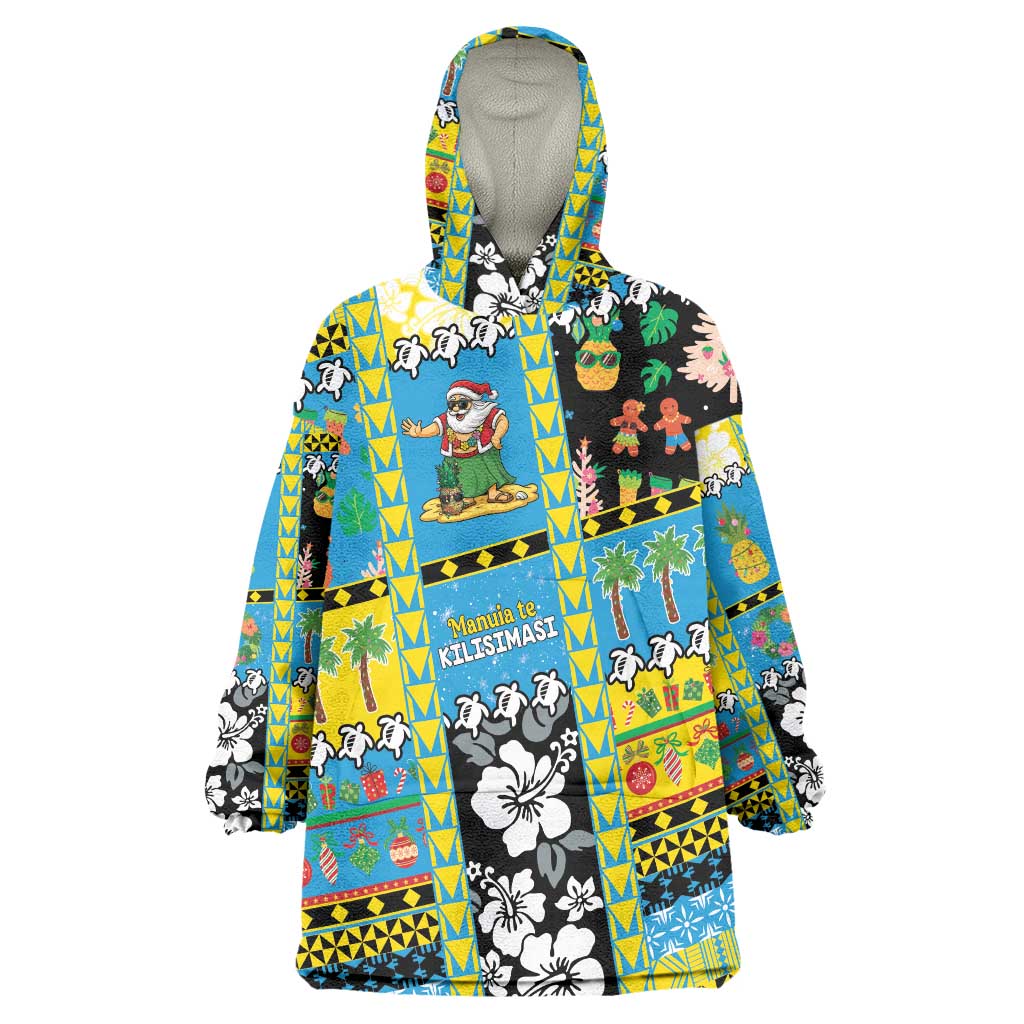 Tuvalu Christmas Wearable Blanket Hoodie Festive Beach Vibes - Polynesian Pride