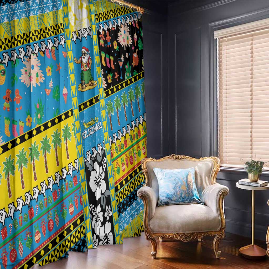 Tuvalu Christmas Window Curtain Festive Beach Vibes - Polynesian Pride