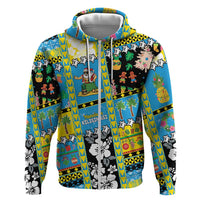 Tuvalu Christmas Zip Hoodie Festive Beach Vibes - Polynesian Pride
