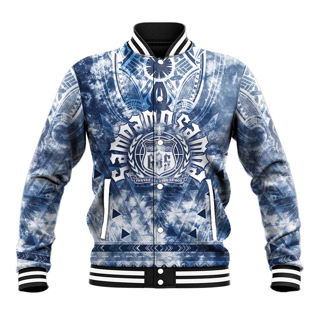 Samoa 685 Baseball Jacket Polynesian Pattern Tie Dye Style LT05 Unisex Blue - Polynesian Pride