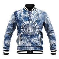 Samoa 685 Baseball Jacket Polynesian Pattern Tie Dye Style LT05 Unisex Blue - Polynesian Pride
