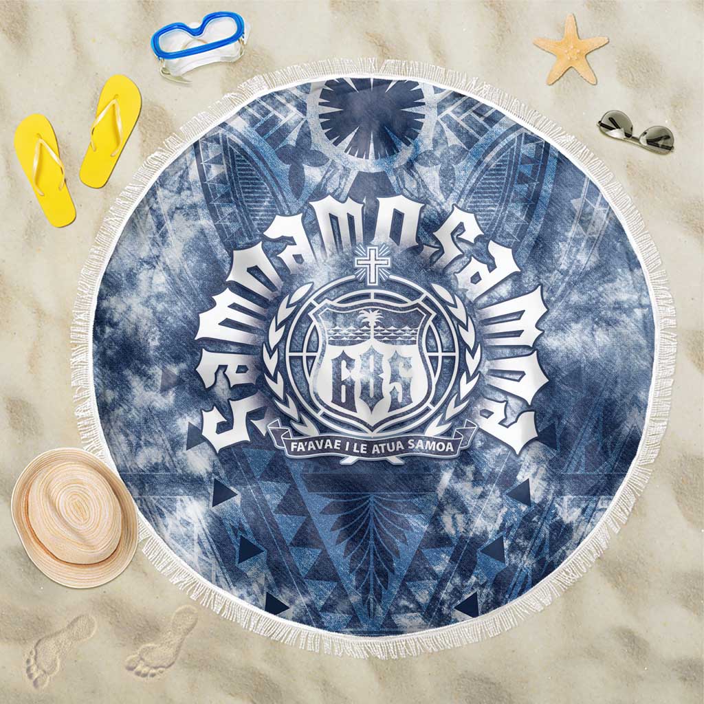 Samoa 685 Beach Blanket Polynesian Pattern Tie Dye Style LT05 One Size 150cm Blue - Polynesian Pride