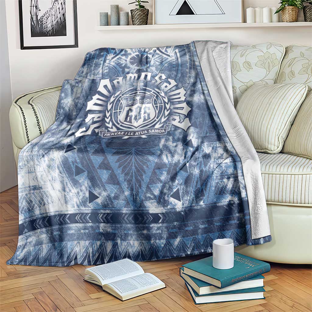 Samoa 685 Blanket Polynesian Pattern Tie Dye Style LT05 Blue - Polynesian Pride