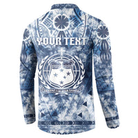 Samoa 685 Button Sweatshirt Polynesian Pattern Tie Dye Style LT05 - Polynesian Pride