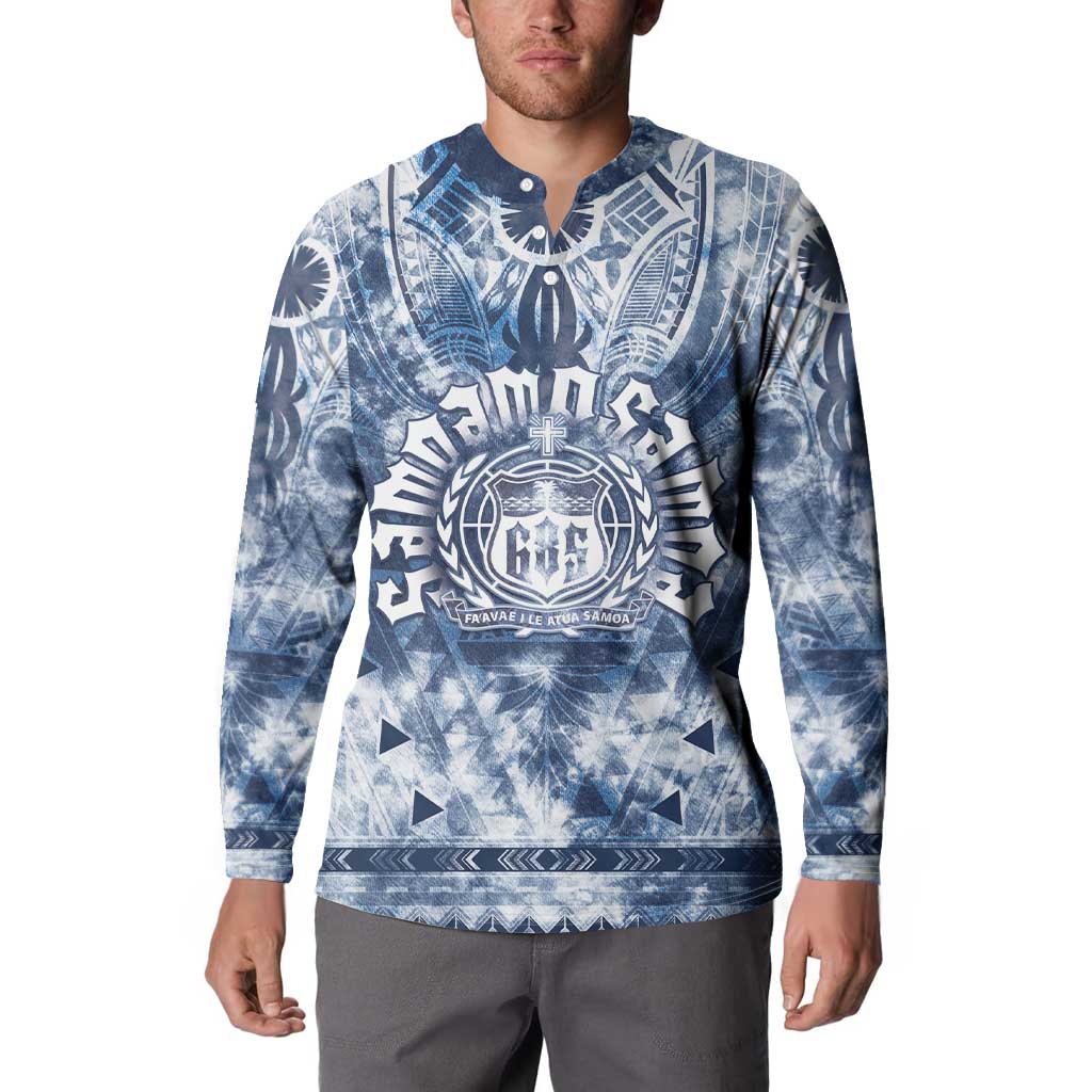 Samoa 685 Button Sweatshirt Polynesian Pattern Tie Dye Style LT05 - Polynesian Pride