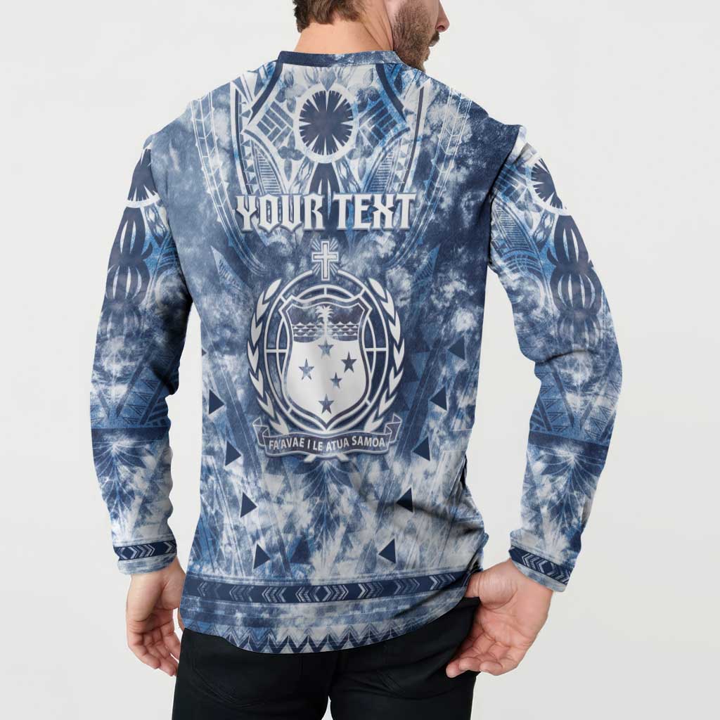 Samoa 685 Button Sweatshirt Polynesian Pattern Tie Dye Style LT05 - Polynesian Pride