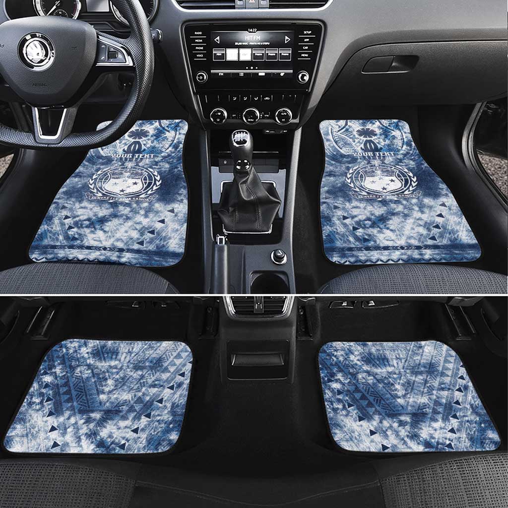 Samoa 685 Car Mats Polynesian Pattern Tie Dye Style LT05 Set 4pcs Blue - Polynesian Pride