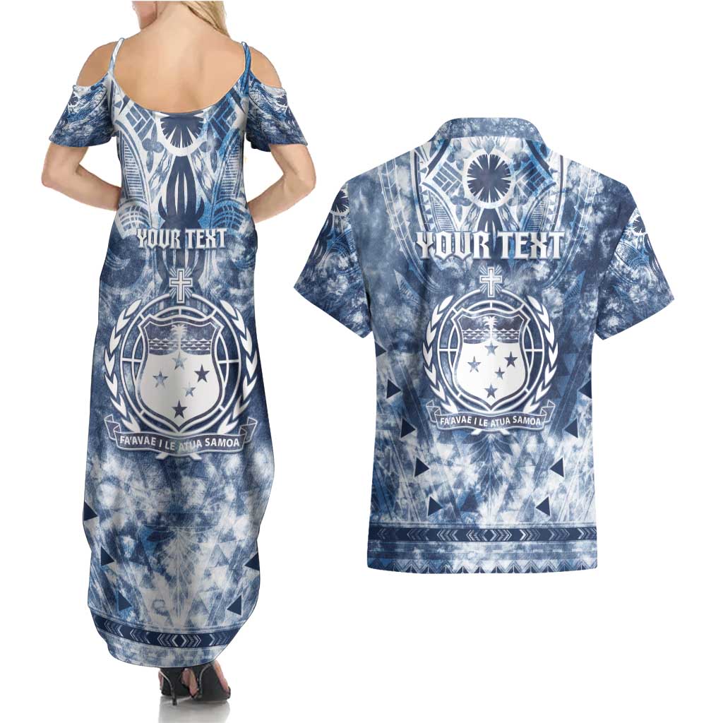 Samoa 685 Couples Matching Summer Maxi Dress and Hawaiian Shirt Polynesian Pattern Tie Dye Style LT05 - Polynesian Pride