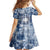 Samoa 685 Family Matching Off Shoulder Short Dress and Hawaiian Shirt Polynesian Pattern Tie Dye Style