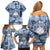 Samoa 685 Family Matching Off Shoulder Short Dress and Hawaiian Shirt Polynesian Pattern Tie Dye Style