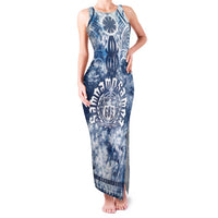 Samoa 685 Family Matching Tank Maxi Dress and Hawaiian Shirt Polynesian Pattern Tie Dye Style