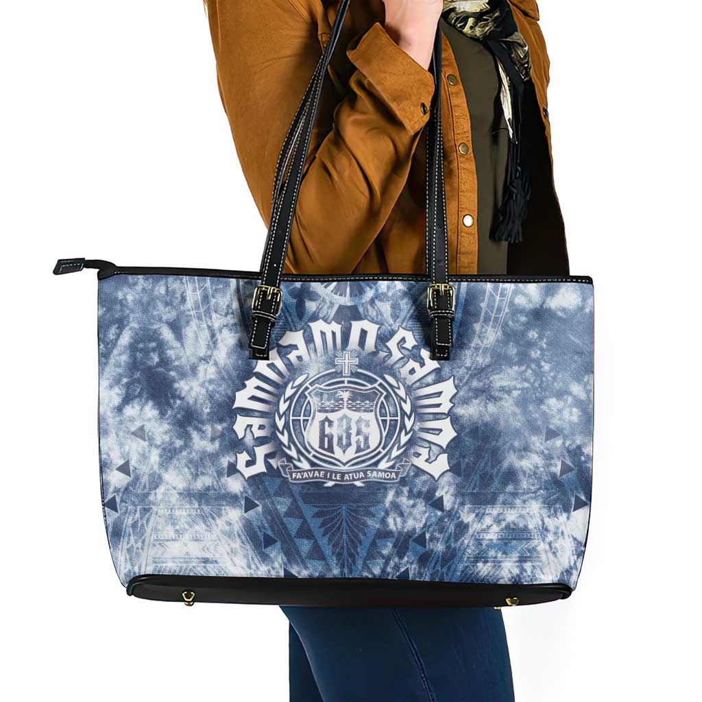 Samoa 685 Leather Tote Bag Polynesian Pattern Tie Dye Style LT05 - Polynesian Pride