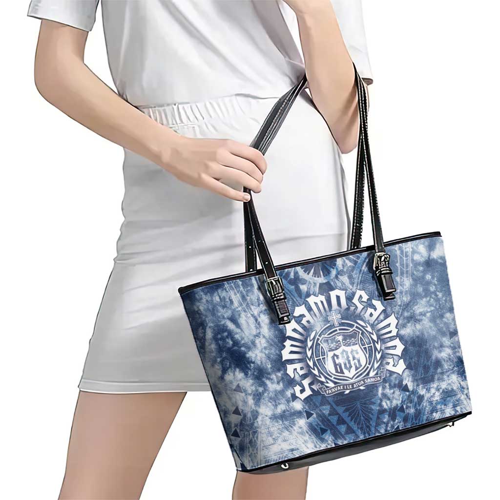 Samoa 685 Leather Tote Bag Polynesian Pattern Tie Dye Style LT05 - Polynesian Pride
