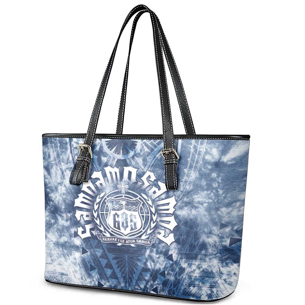 Samoa 685 Leather Tote Bag Polynesian Pattern Tie Dye Style LT05 - Polynesian Pride