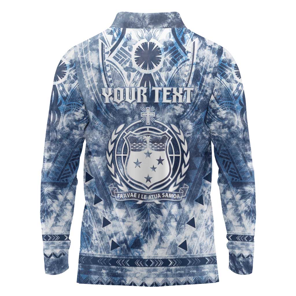 Samoa 685 Long Sleeve Polo Shirt Polynesian Pattern Tie Dye Style LT05 - Polynesian Pride