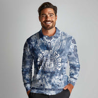 Samoa 685 Long Sleeve Polo Shirt Polynesian Pattern Tie Dye Style LT05 - Polynesian Pride