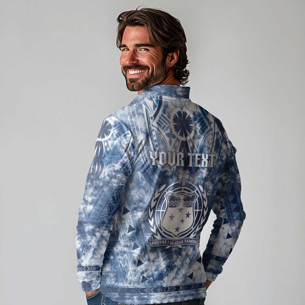 Samoa 685 Long Sleeve Polo Shirt Polynesian Pattern Tie Dye Style LT05 - Polynesian Pride
