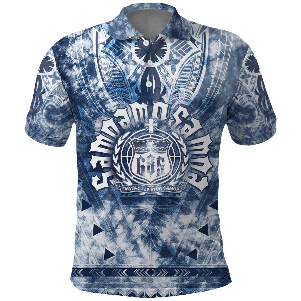 Samoa 685 Polo Shirt Polynesian Pattern Tie Dye Style