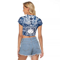 Samoa 685 Raglan Cropped T Shirt Polynesian Pattern Tie Dye Style LT05 - Polynesian Pride
