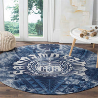 Samoa 685 Round Carpet Polynesian Pattern Tie Dye Style
