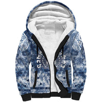 Samoa 685 Sherpa Hoodie Polynesian Pattern Tie Dye Style LT05 Unisex Blue - Polynesian Pride