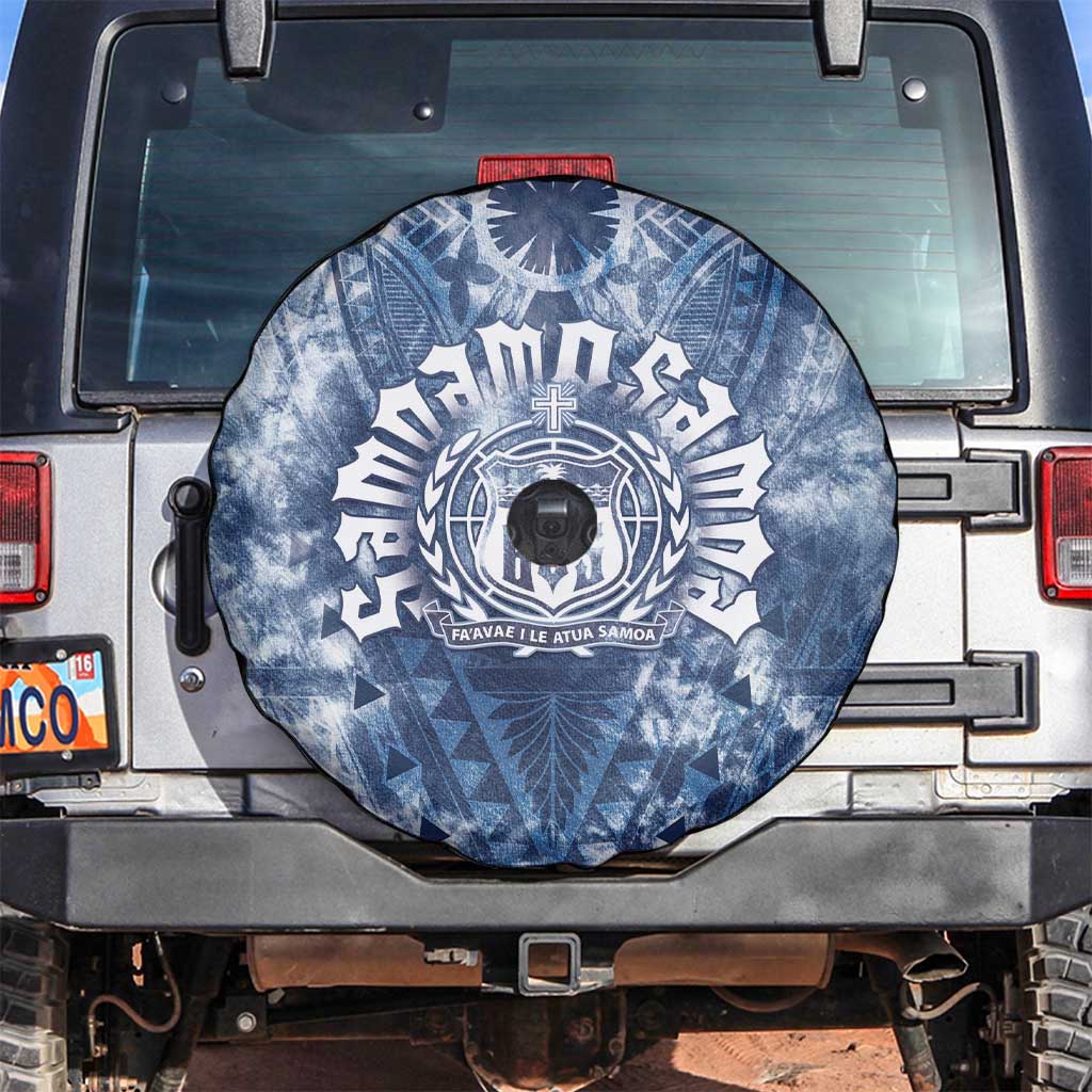 Samoa 685 Spare Tire Cover Polynesian Pattern Tie Dye Style LT05 Blue - Polynesian Pride