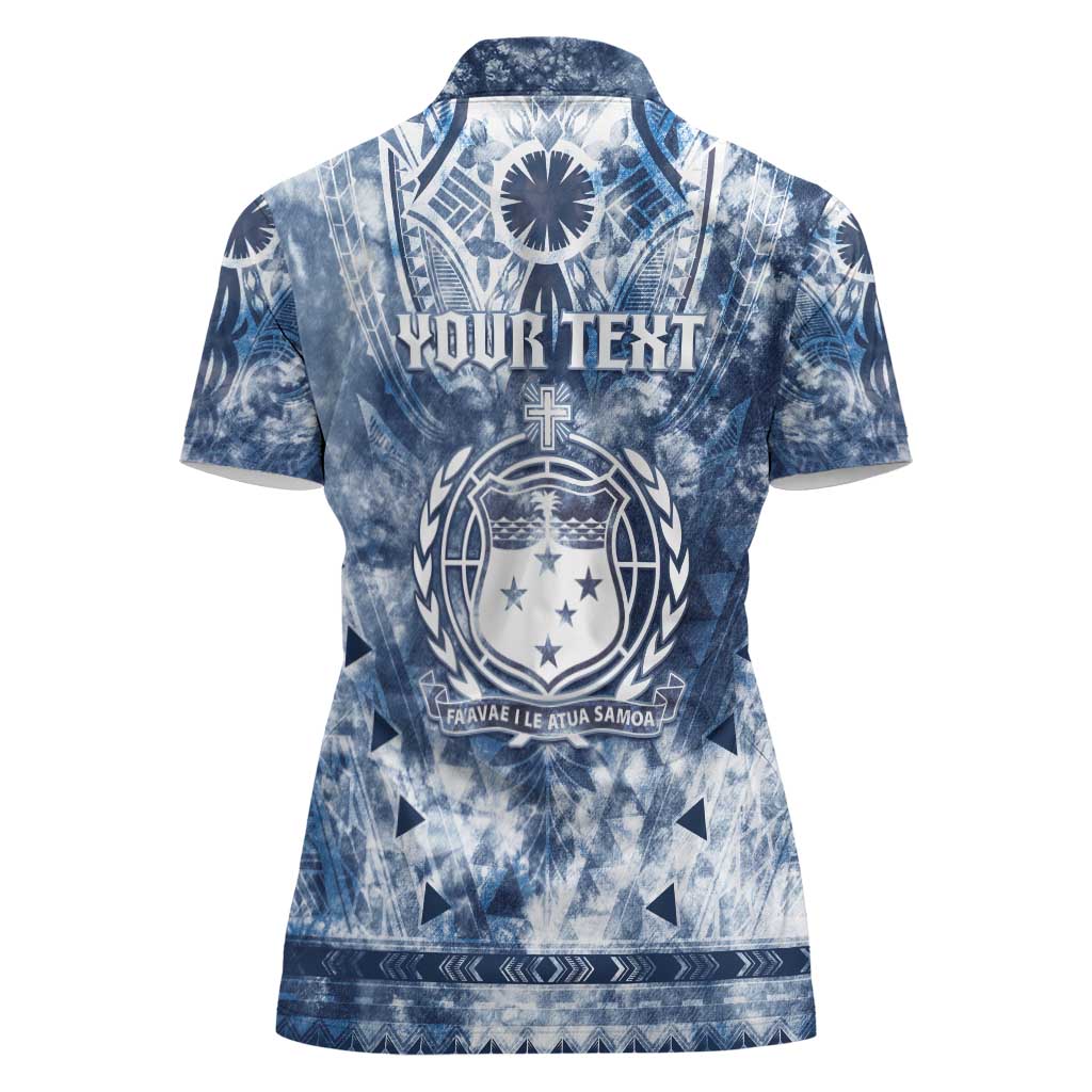 Samoa 685 Women Polo Shirt Polynesian Pattern Tie Dye Style