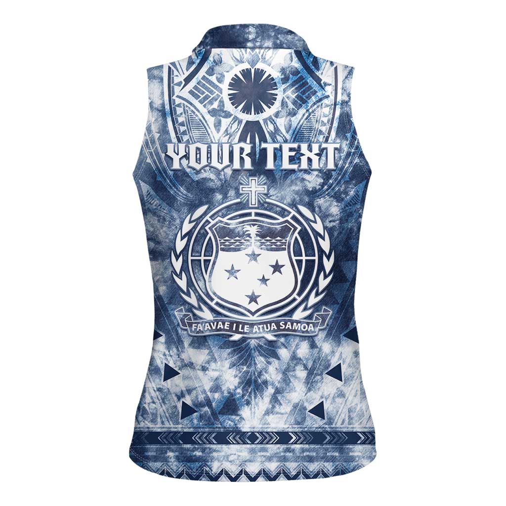Samoa 685 Women Sleeveless Polo Shirt Polynesian Pattern Tie Dye Style LT05 - Polynesian Pride