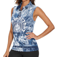 Samoa 685 Women Sleeveless Polo Shirt Polynesian Pattern Tie Dye Style LT05 - Polynesian Pride