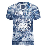 Samoa 685 Women V-Neck T-Shirt Polynesian Pattern Tie Dye Style LT05 - Polynesian Pride