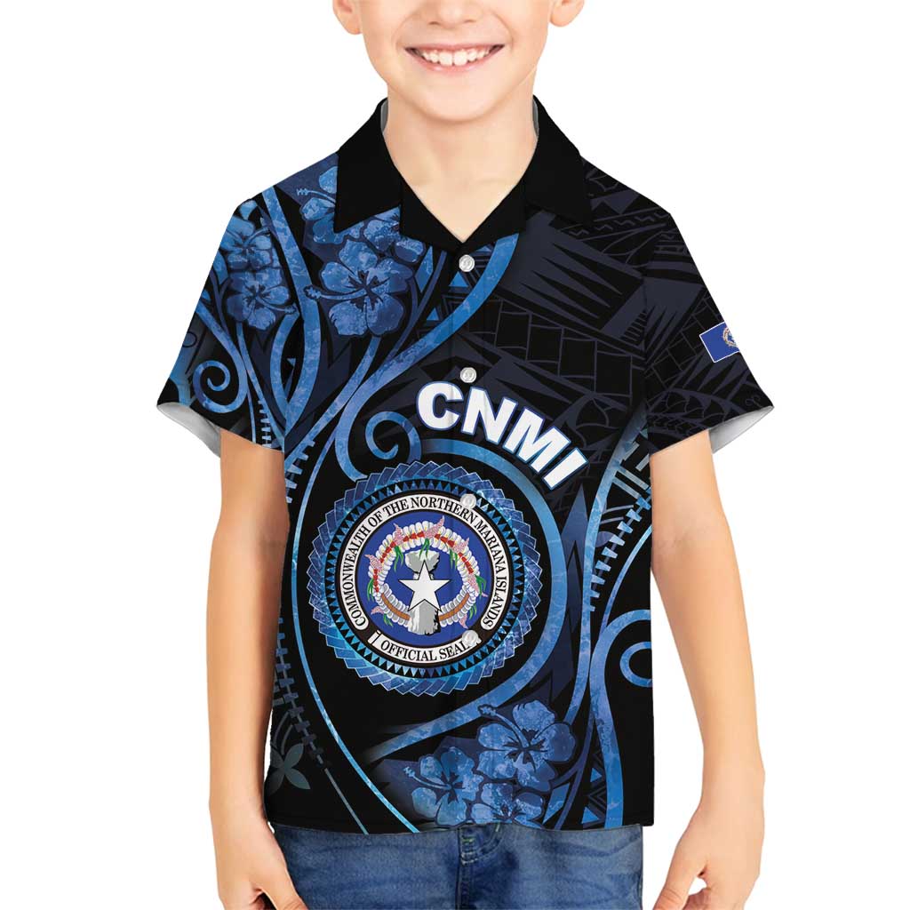 Personalized Northern Mariana Islands Family Matching Puletasi and Hawaiian Shirt Ocean Floral Pattern