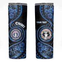 Personalized Northern Mariana Islands Skinny Tumbler Ocean Floral Pattern