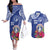 Hafa Adai Northern Mariana Islands Couples Matching Off The Shoulder Long Sleeve Dress and Hawaiian Shirt Polynesian Tribal Pattern