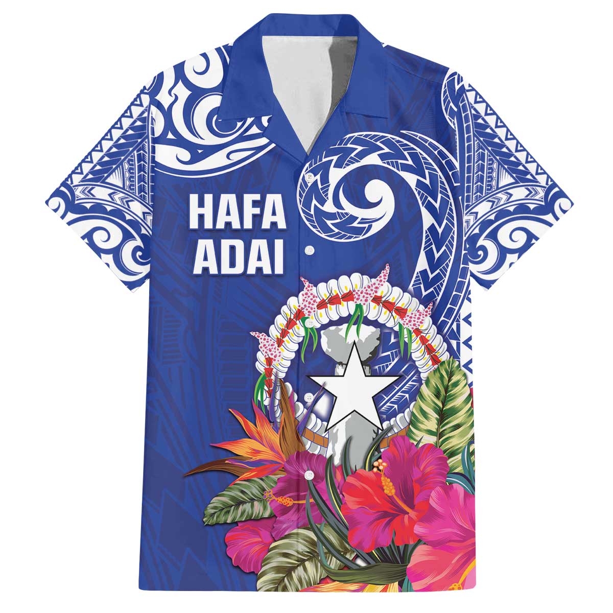 Hafa Adai Northern Mariana Islands Family Matching Off The Shoulder Long Sleeve Dress and Hawaiian Shirt Polynesian Tribal Pattern