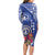 Hafa Adai Northern Mariana Islands Long Sleeve Bodycon Dress Polynesian Tribal Pattern