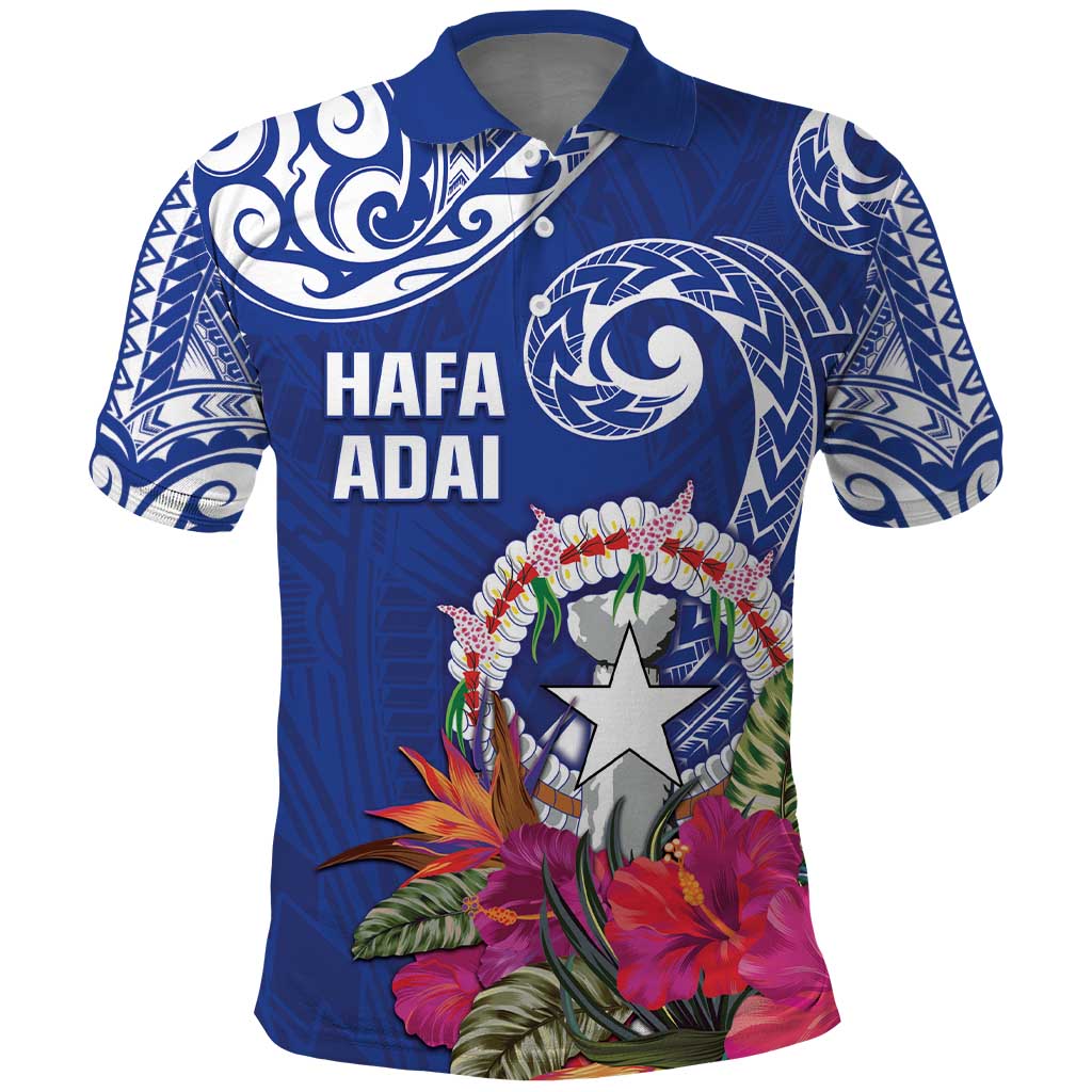 Hafa Adai Northern Mariana Islands Polo Shirt Polynesian Tribal Pattern