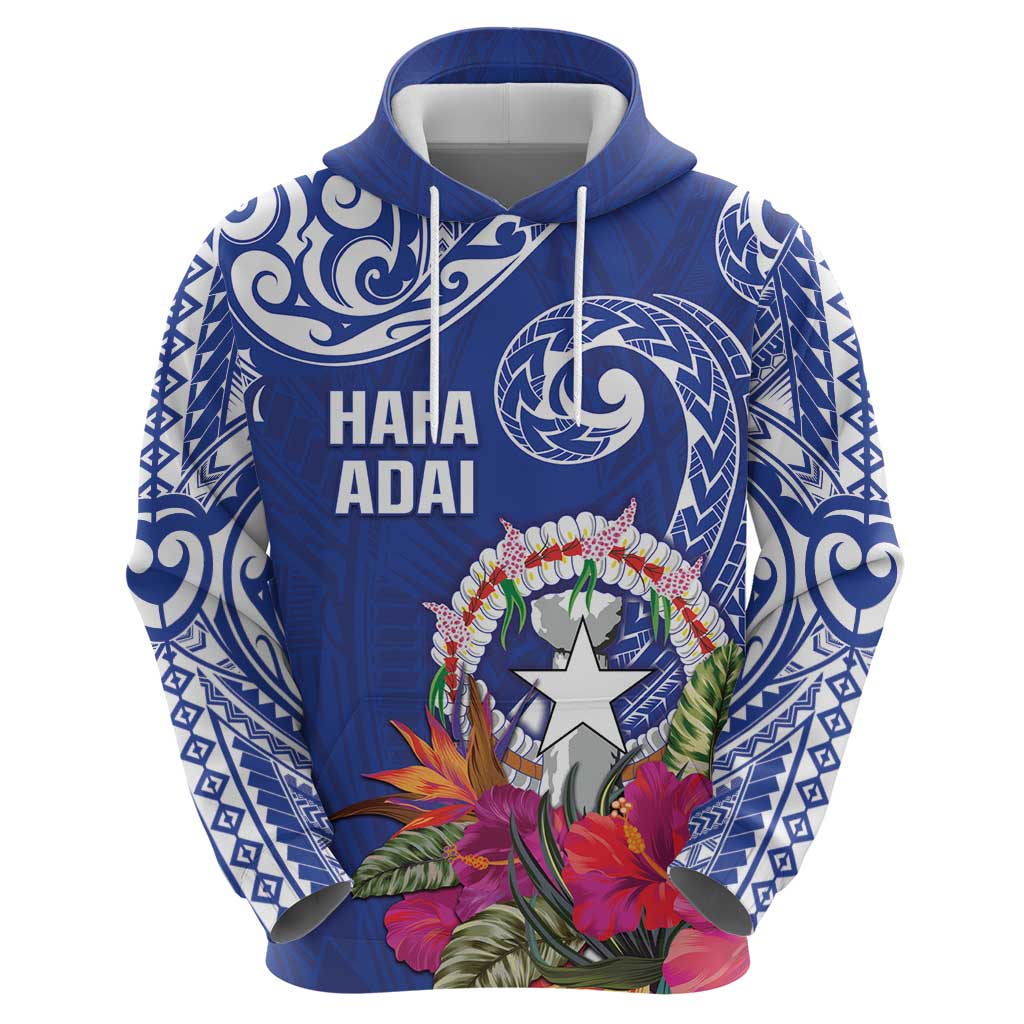 Hafa Adai Northern Mariana Islands Zip Hoodie Polynesian Tribal Pattern